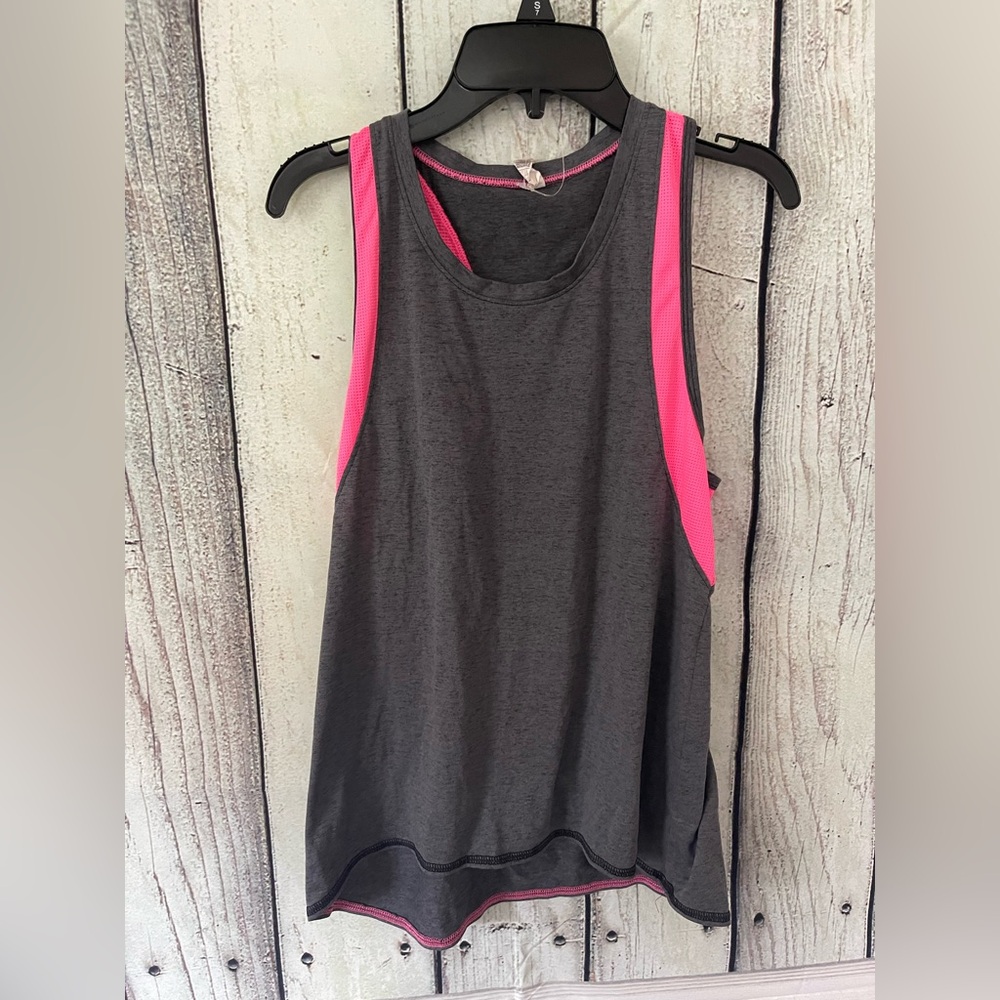 Gray and Pink Women's Tank Top